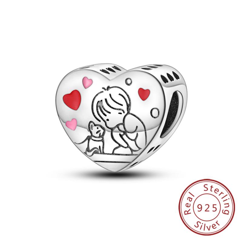 Potrivire Mărgele Charmuri Cupru Original Băiat Fată Mamă Pandantiv Charmuri Pentru Brățară Colier Bijuterii Femei Cadou