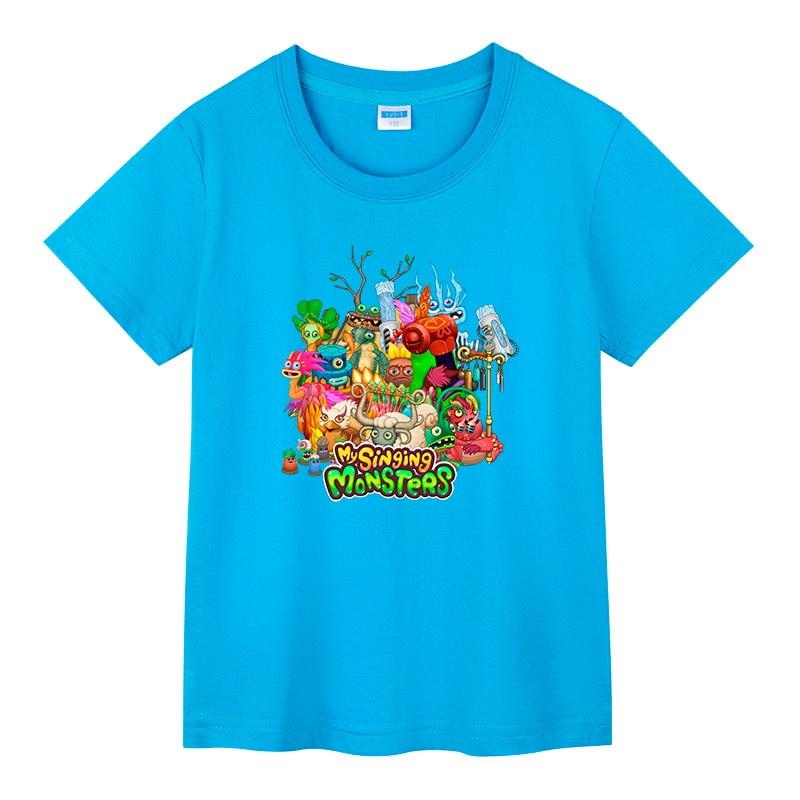 

My singing monsters Дитячі футболки з короткими рукавами Літні новинки 100% бавовна Хлопчики Дівчата Дитячі сорочки Топи Повсякденний дитячий одяг 160
