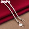925 Sterling Silver 16/18/20/24/22/24/26/30 Inch 3mm Snake Chain Necklace Jewelry