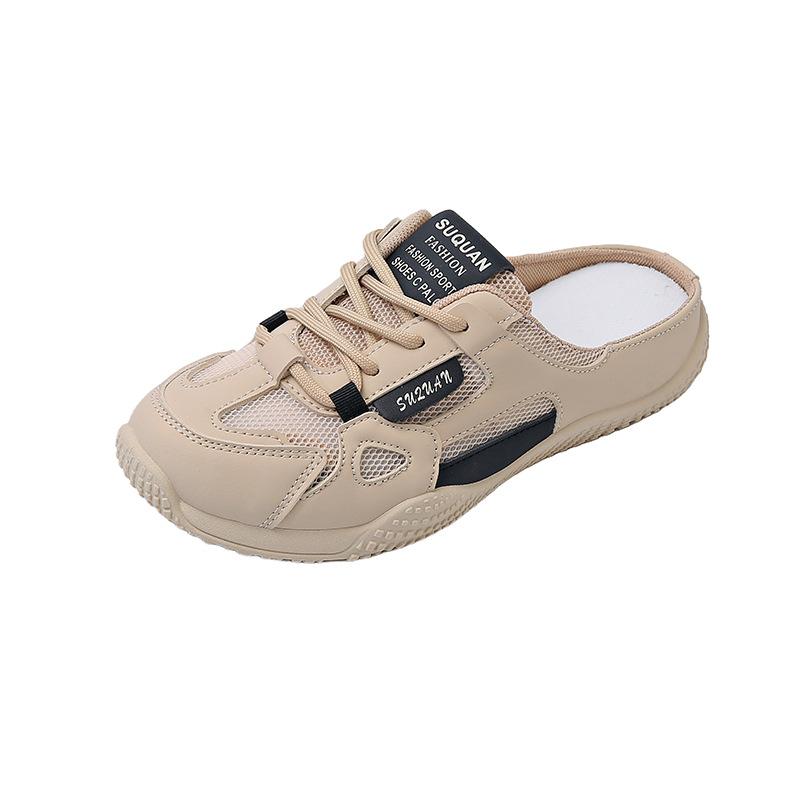 Summer new half-tray lazy shoes women's mesh breathable student board shoes casual shoes increase height