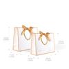 10/20Pcs White Bow Ribbon Gift Paper Bag Portable Clothing Handle Bag Convenient Present Wrap Bag Party Decorations Favors