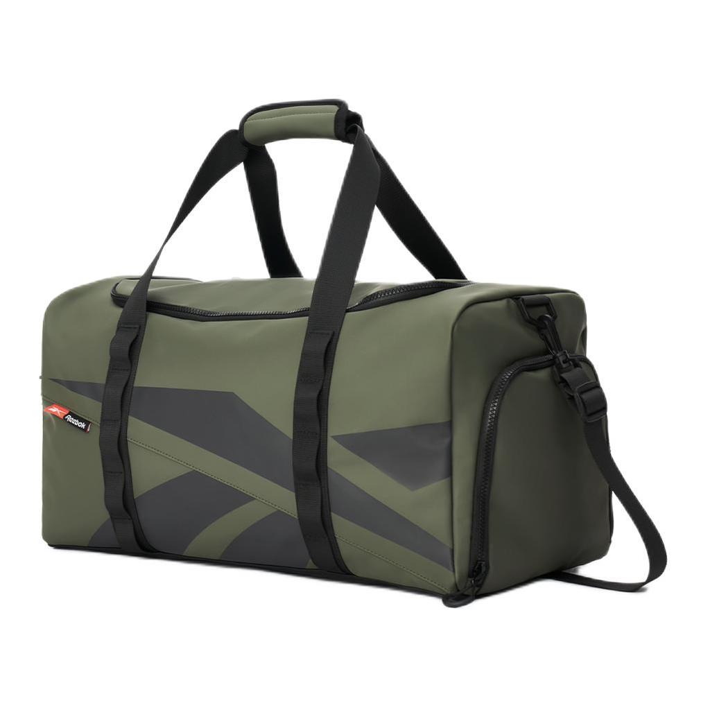 New Reebok Artificial Leather Handbag, Crossbody Bag, Travel Bag, Gym Bag Medium Size Unisex White/black/grey green RB250006M