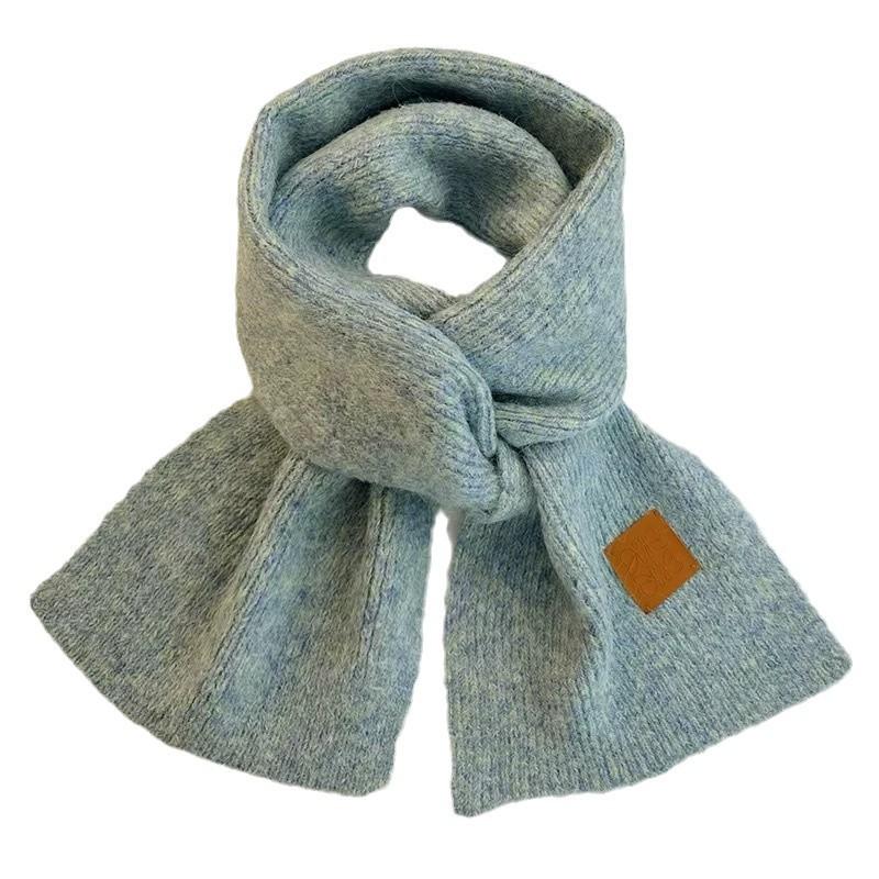 New Wool Knitted Scarf for Women Winter Ins Korean Fashion Versatile Warm Student Student Skin Friendly Soft Scarf