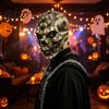Performance Supplies Straszna Lateksowa Maska Czaszki Straszna Halloweenowa Maska z Kapturem z Strasznymi Rekwizytami Domu Nawiedzonego Szwy Tekstura Akcesorium do Kostiumu