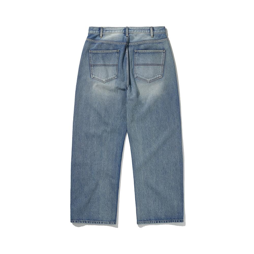 HISHANDER Washed 5P Wide Denim Pants [Light Wash]