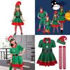 Festive Green Elf Santa Claus Costume For Adults And Kids Perfect For Family Christmas Celebrations