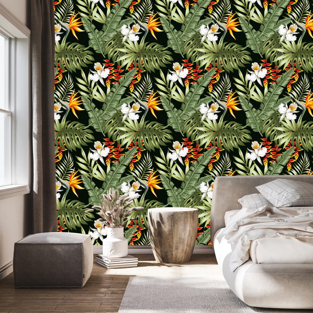 Tropical Leaves Wallpaper for Living Room and Bedroom 50x1000