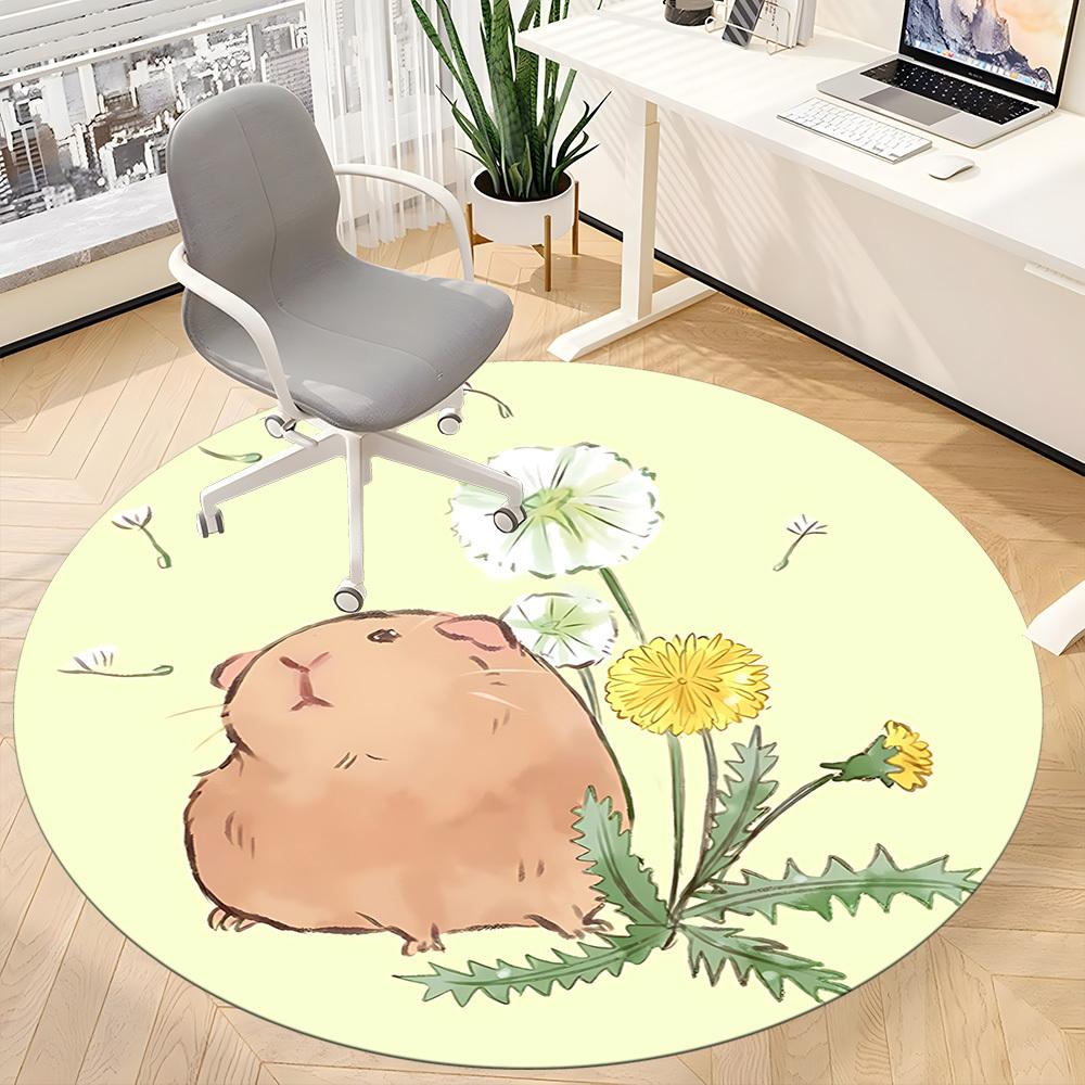 1pc Hamster Dandelion Chair Carpet for Office Non Slip, Lightweight, Machine Washable Rug for Office Holiday Decor