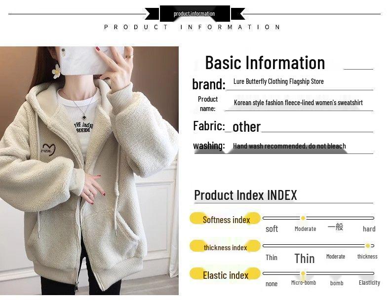 Women's Hooded Fleece Jacket 2025: Thick Lambswool Cardigan for Autumn/Winter