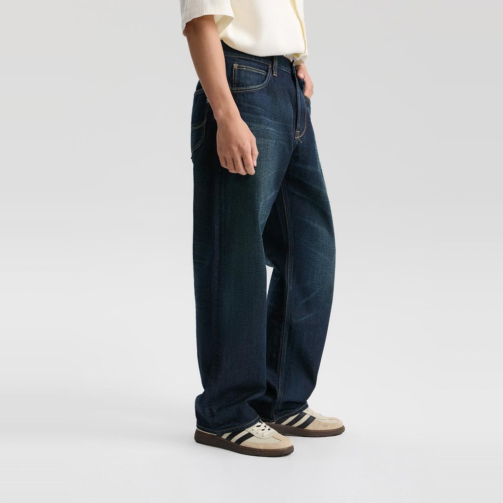 Lee Jeans Men's Dark Blue Moderate Straight Fit Pants LMB010141101261A09322