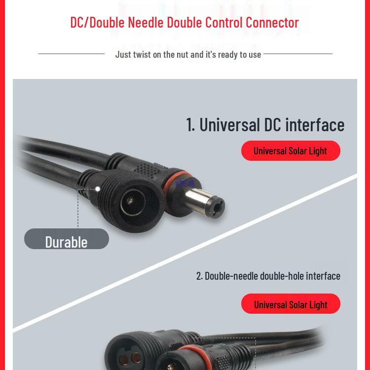 Luzes de Corda Solares Impermeáveis com Extensão de 10m, Cabeça de Pino Duplo, 20m de Fio, 5m de Cabo e 15 Acessórios