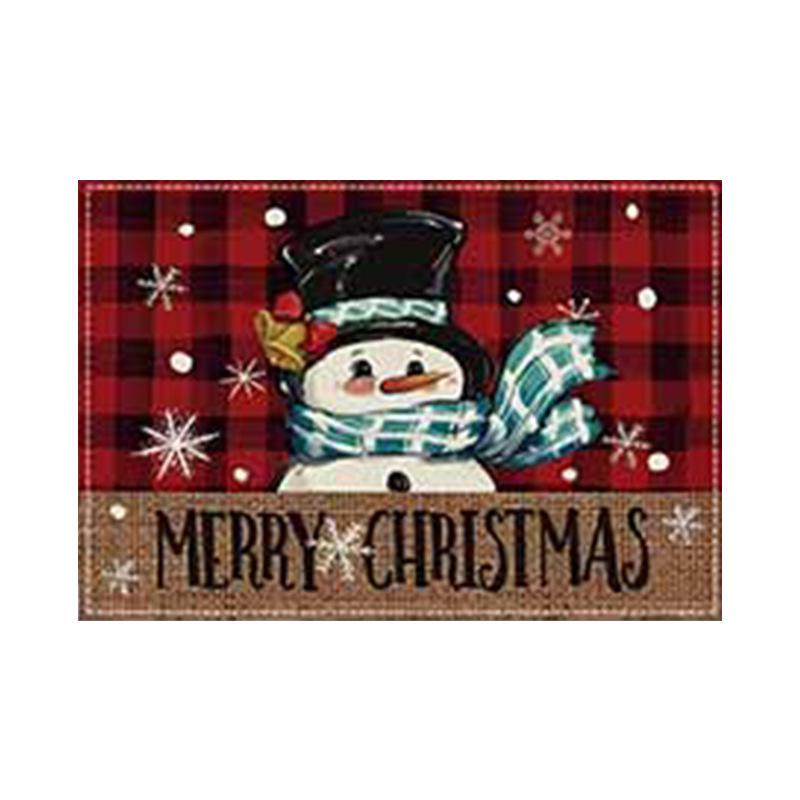 Christmas Snowman & Snowflake Plaid Insulated Placemat - Festive Table Decoration