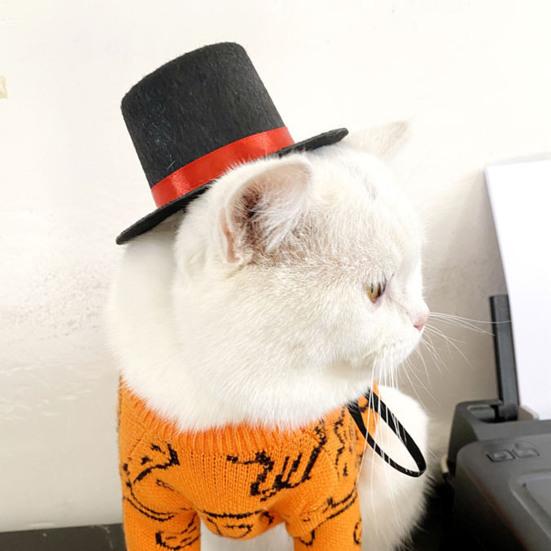 Pet Hat Exquisite Workmanship Wide Application Non Woven Fabric Magician Style Cat Cap for Daily Wear