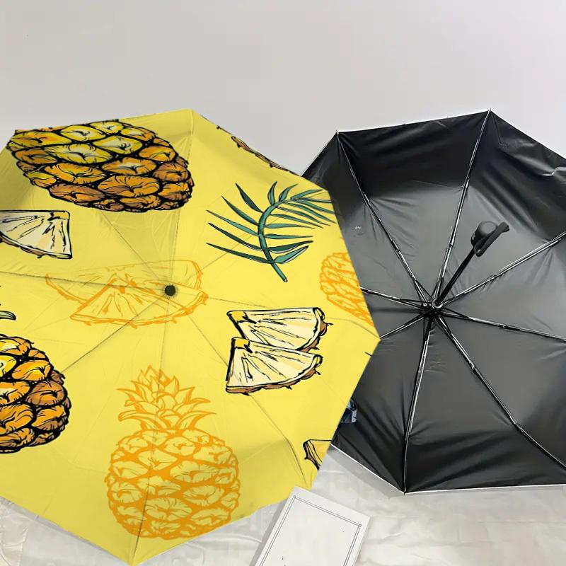 1pc Pineapple Fruit Automatic Open/Close Umbrella Compact Folding Umbrella with 8-Rib Shaft for Women/Men, Elegant Birthday1139S