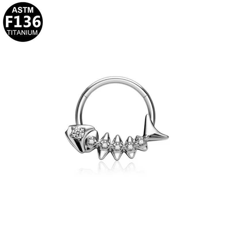 G23 Titan Fischgräten Nasenring & Ohrklemme Ohrring F136