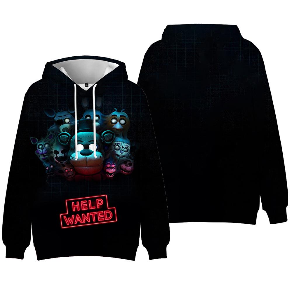 Five Nights At Freddy s Худи для взрослых Мультяшное Streetwear Худи с графическим принтом Унисекс Худи-пуловер XS