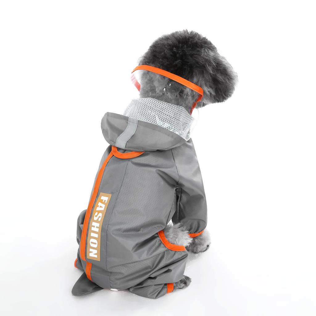 Traction dog raincoat contrasting color matte hemming transparent teddy small and medium dog pet raincoat