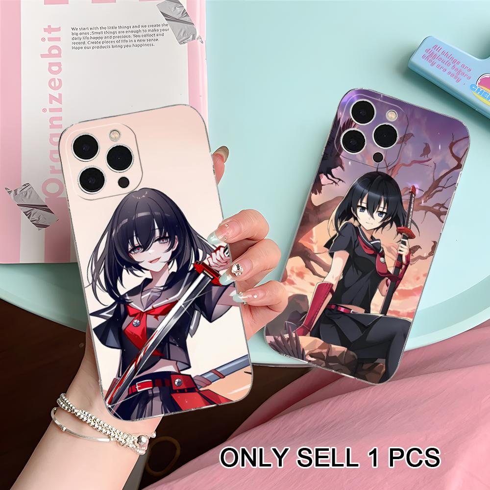 Akame Kurome Clear TPU Mobile Case for iPhone 17 16 15 14 13 12 11 X XR XS Air Pro Max Plus Mini Colorful Cover