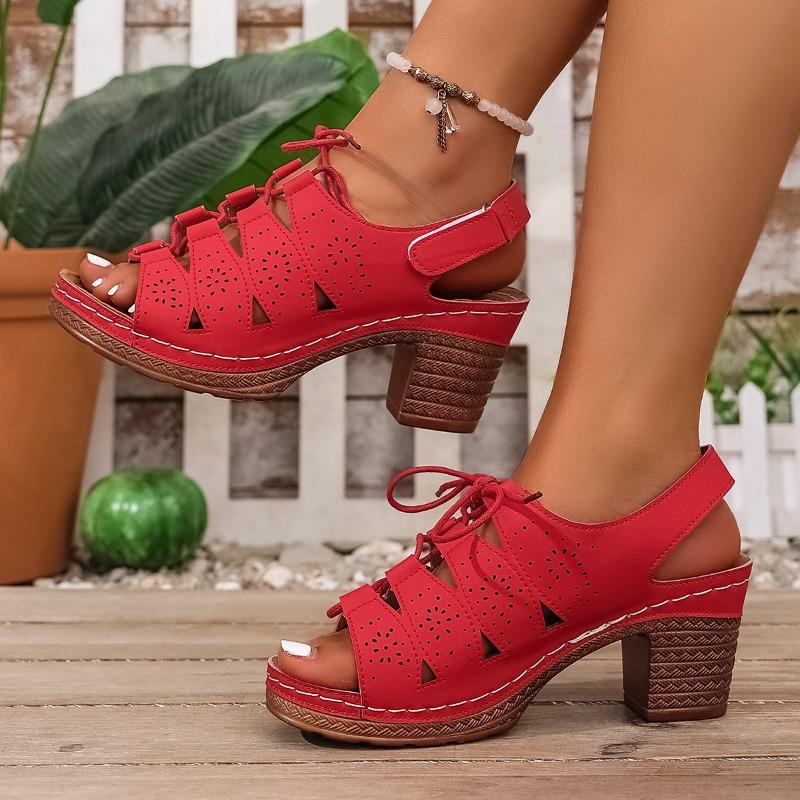 Women's Wide Width Roman Sandals, Single Strap Buckle Wedge Heels, European High Heel Slides for Women