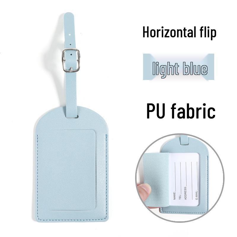 Customizable Multi-Color PU Faux Leather Luggage Tag with Lanyard and Card Holder - In Stock