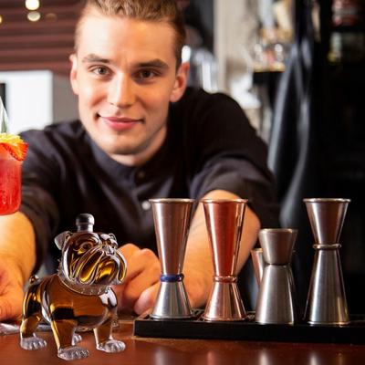 300ml Kształt Buldoga Butelka na Whisky Duża Pojemność Szklany Karafka Karafka do Czerwonego Wina Dom