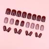 24 Pieces burgundy glitter explosive glitter temperament manicure  style autumn and winter temperament white  manicure wear nail