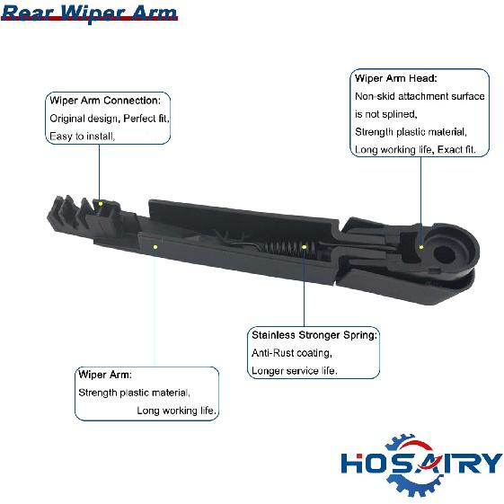 Rear Wiper Arm Blade Set for Chevy spark 2016- Rear Windshield Wiper Arm Blade Assembly 95391372