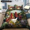 Farma Kuře Král Královna Povlak na přikrývku Kohout Husa Kachna Ložní souprava pro Děti Dospívající Dospělé Zvířata z farmy 2/3ks Měkký povlak na přikrývku