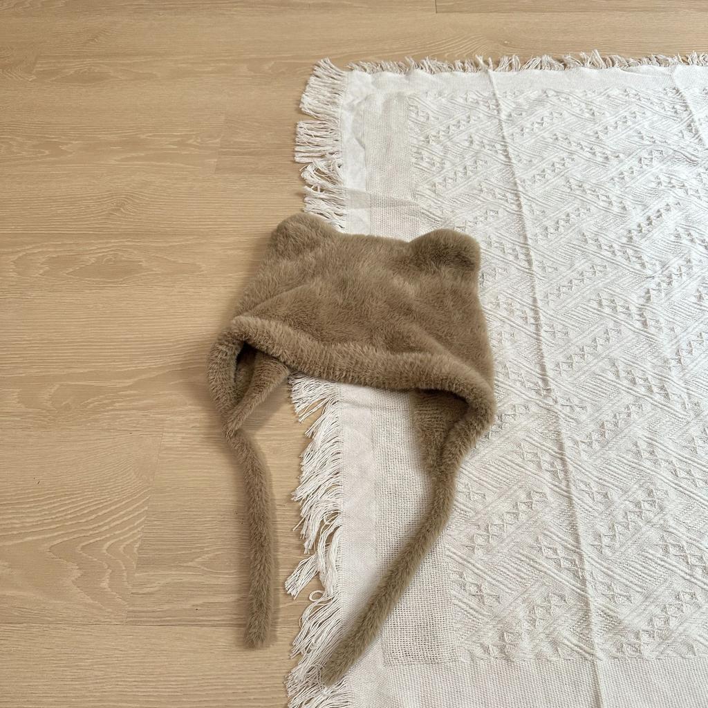 Cute Little Bear Plush Children's Hat Autumn and Winter New Style Woolen Ear Protection Hat Versatile and Cute Children's Woolen Hat