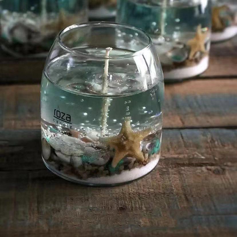 Crystal Jelly Wax Ocean Birthday Candles Aromatherapy Souvenir Decoration Non-transparent Shape Small Candle