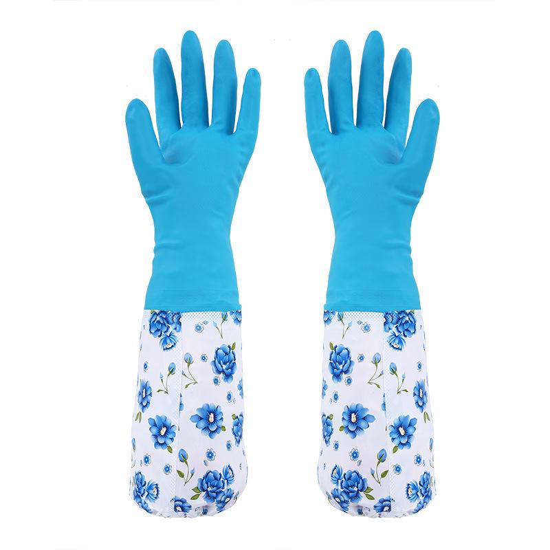Winter Household Cleaning Warm Dishwashing Drawstring Fresh Open Mouth Laundry Gloves