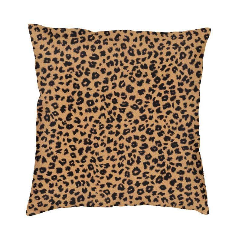Leopard Cheetah Fur Hide Print Pink Pattern Square Pillow Case Home Decorative Cushions Throw Pillow Car Doublesided Printing