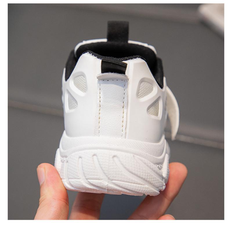 Chaussures de papa en maille respirante pour enfants coréens printemps et été pour garçons et filles, chaussures de sport résistantes à l'usure à semelle souple unie