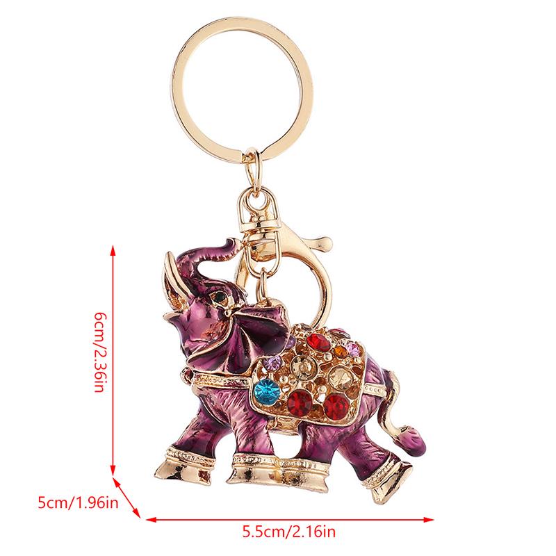 Woman Party Gift Full Rhinestone 3D Elephant Keychain Luxury Pendant Key Bag Charms Ornament Girls Jewelry Accessories Party