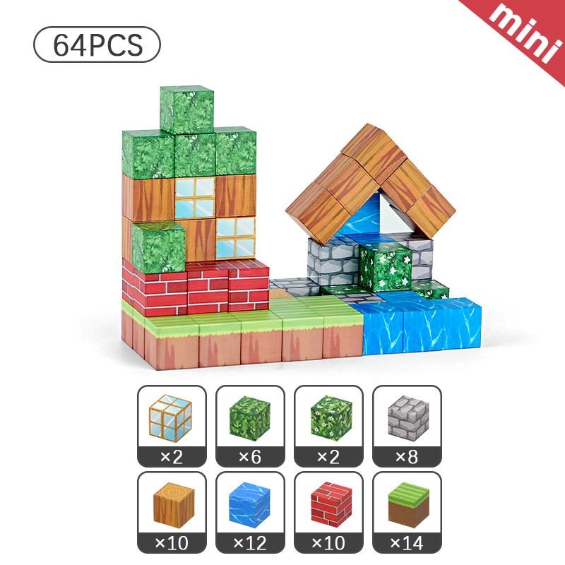 

Non-Toxic 64Pcs Set Toys Stem Montessoristacking Cubes Construction Set Christmasgift