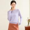 TUHUANG Women's Pure Wool Round Neck Sweater