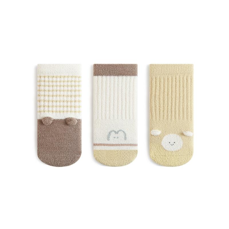 3pairs/set Winter Toddler Baby Socks For Girls Boys Thick Warm Soft Newborn Long Sock Fashion Cartoon Stockings