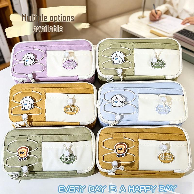 Cute Cheese Pencil Case: High Capacity, Multi-layer Stationery Bag for Students