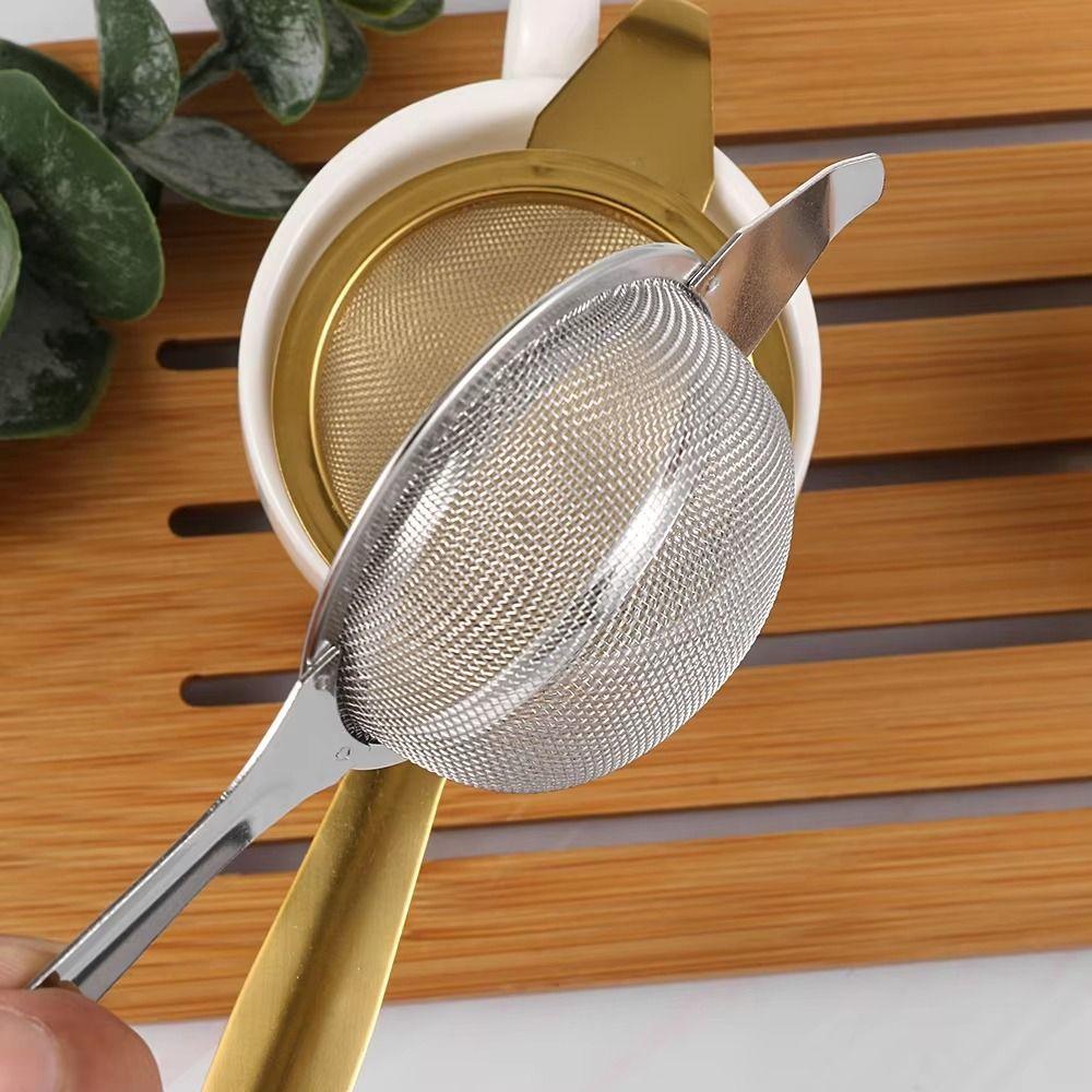 Easy Clean Hanging Tea Strainer Stainless Steel Tea Infuser with Drip Bowl Teaware