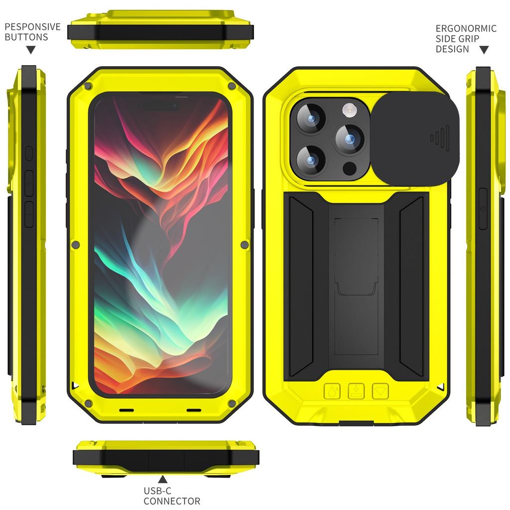 Apple 15 Three-proof Case Portable IPhone Mobile Phone Case Pro Protective Case Pm Bracket Four Corners Anti-drop