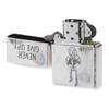 ZIPPO Lighter Silver Distressed Finish Funny Skull Etching 2UDS-GIVEUP
