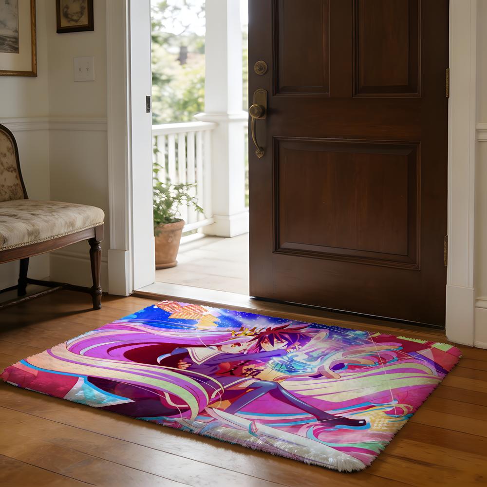No Game No Life Anime Floor Mat Soft Flannel Absorbent Mat Non-Slip Rug Home Bedroom Bathroom