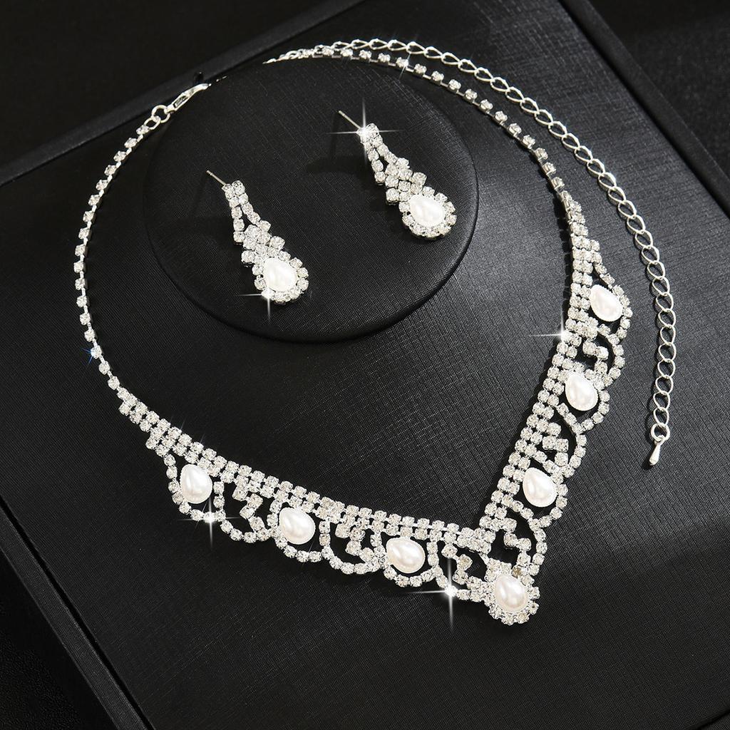 Accessories, Popular Bridal Imitation Pearl Set, Necklace, Earrings, Two-Piece Wedding Banquet Accessories