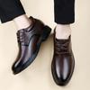 Fashion Brand Men's Comfortable Interior Height Increasing Business Casual Leather Shoes Fashionable Men's Classic Lace Up Banquet Shoes