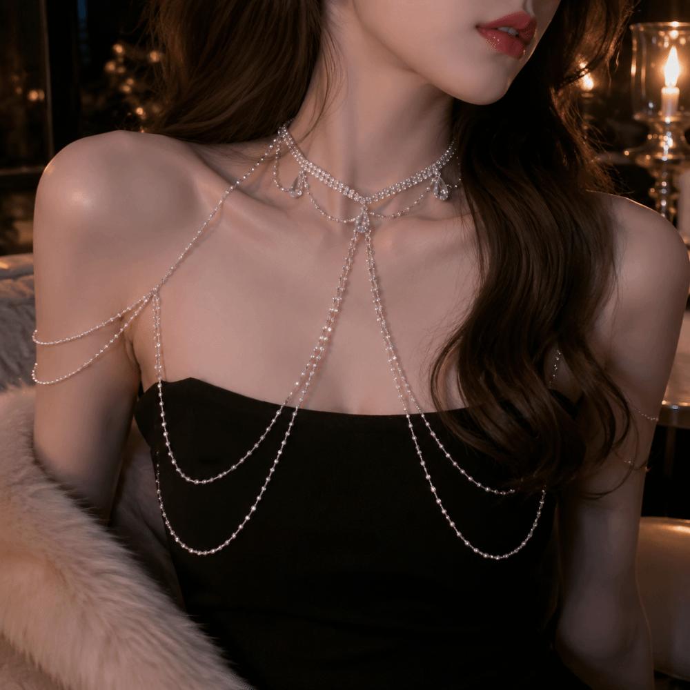 Clavicle Chain Multi-layer Tassel Chain Crystal Jewelry Ornament Women Jewelry
