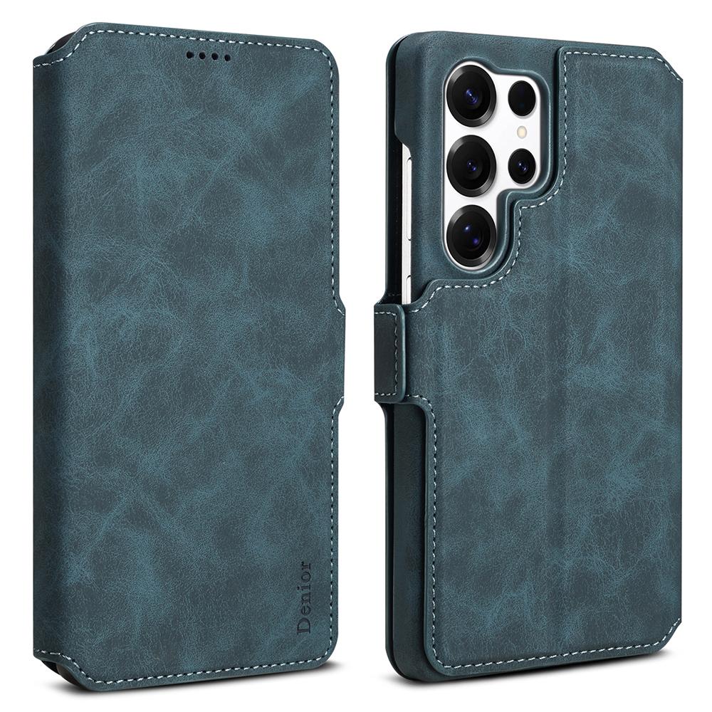 

DENIOR B07 For Samsung Galaxy S24 Ultra Case Leather+PC Magnetic Detachable Wallet Phone Cover Blue
