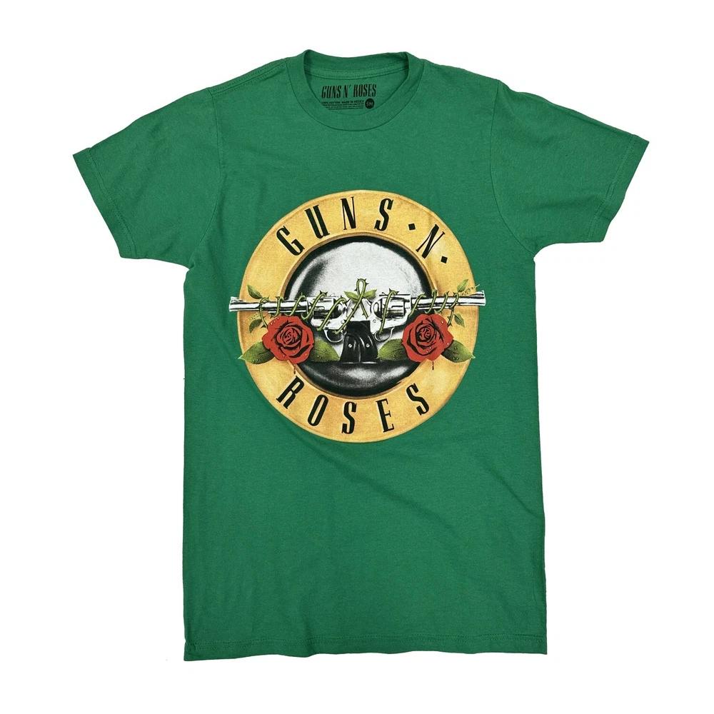 Guns N Roses Logo Green Graphic T Shirt S