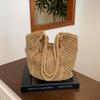 Large Capacity Hollow Knitted Bag Women's Summer New Shoulder Woven Bag Seaside Vacation Beach Bag