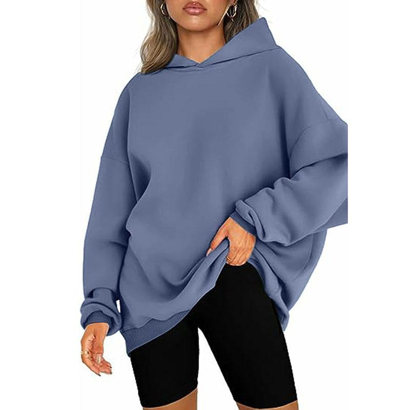 2026 Fall Winter New Loose Hoodies Pullovers Women Oversized Casual Solid Plus Velvet Sweatshirts Female Hoody Clothes