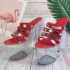 Net-red Sandals Women's High Heels 2026 New Summer Versatile Fairy Fashion Crystal Heel Stiletto Sandals High-heeled Slippers